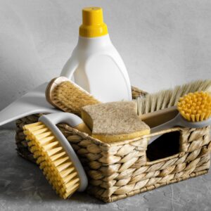 Floor cleaner with brush