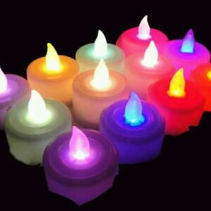 LED Tea Light Candle Multi Colour 12 Ps Pack