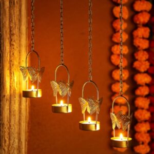 Hanging Butterfly Tea Light Set