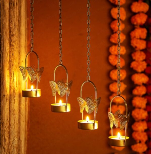 Hanging Butterfly Tea Light Set