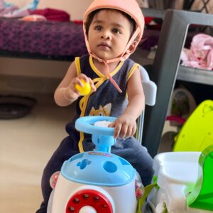 Baby ride-on car with steering & activity music(multicolor)