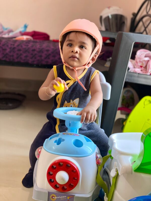 Baby ride-on car with steering & activity music(multicolor)