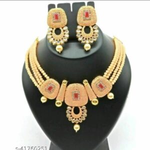 Gyaan Jewels Handmade Alloy Earring and Necklace Set Multicolor (Women) Free Size